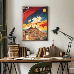 Ibiza's Dreamy Landscape Vintage Travel Poster PosterGoat