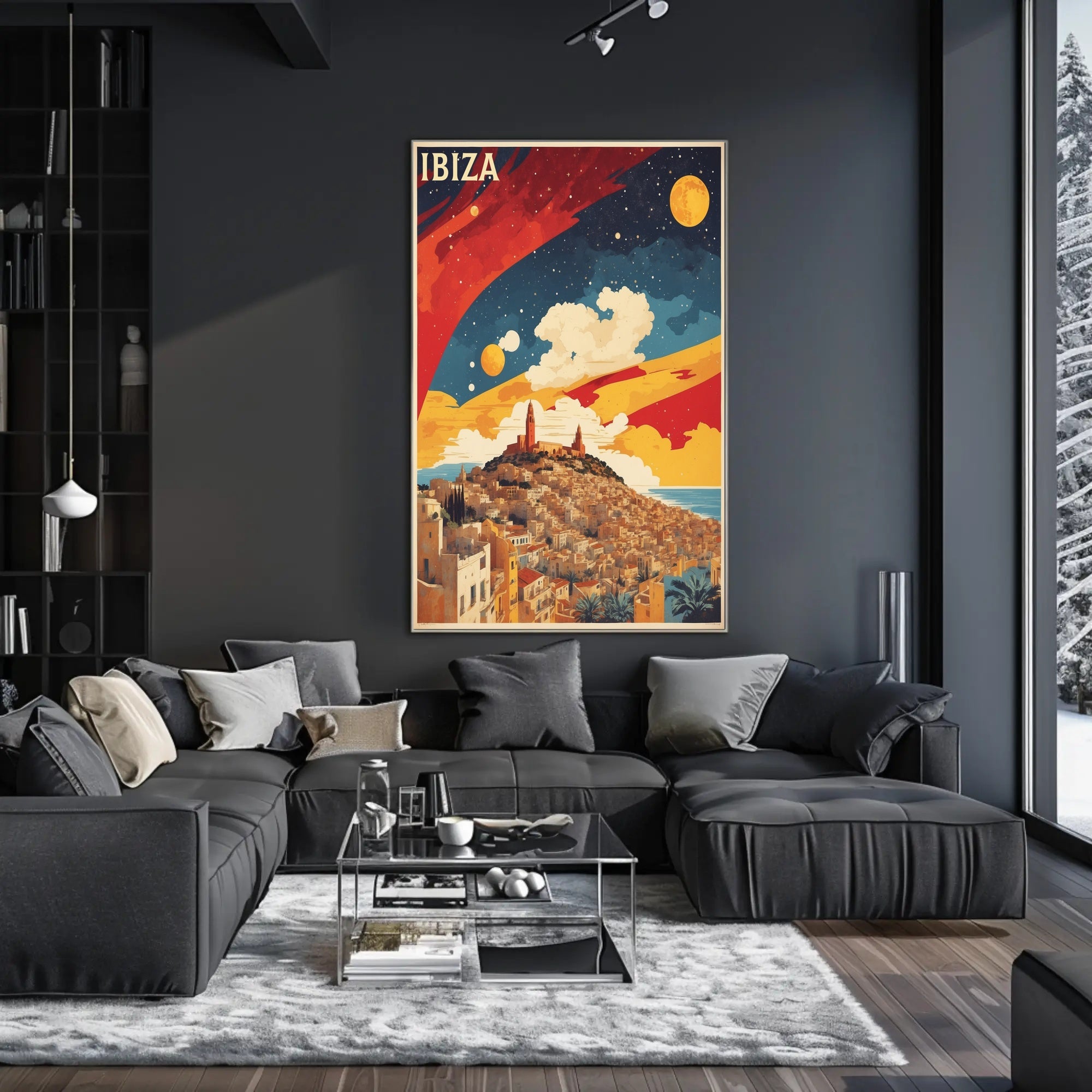 Ibiza's Dreamy Landscape Vintage Travel Poster PosterGoat
