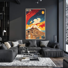 Ibiza's Dreamy Landscape Vintage Travel Poster PosterGoat