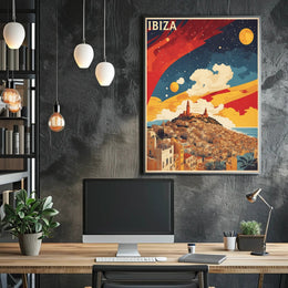 Ibiza's Dreamy Landscape Vintage Travel Poster PosterGoat