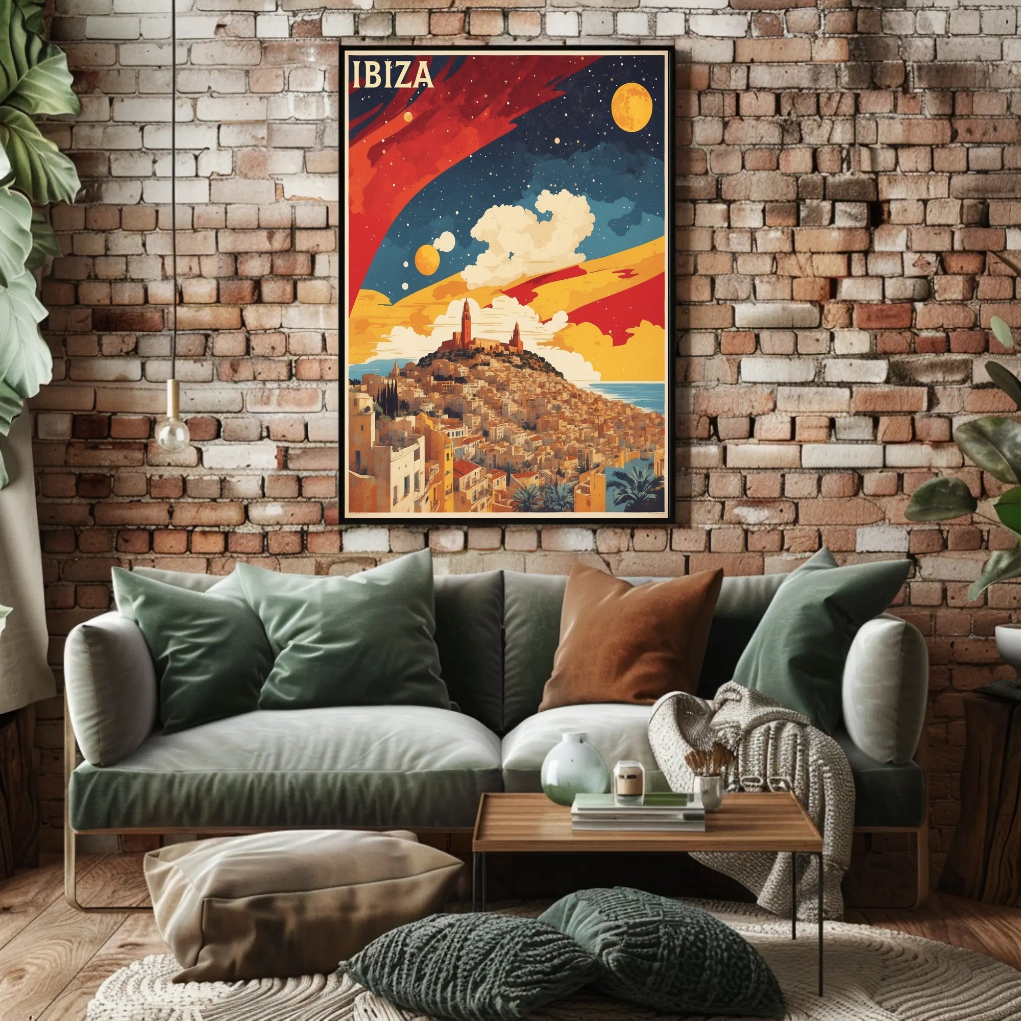 Ibiza's Dreamy Landscape Vintage Travel Poster PosterGoat