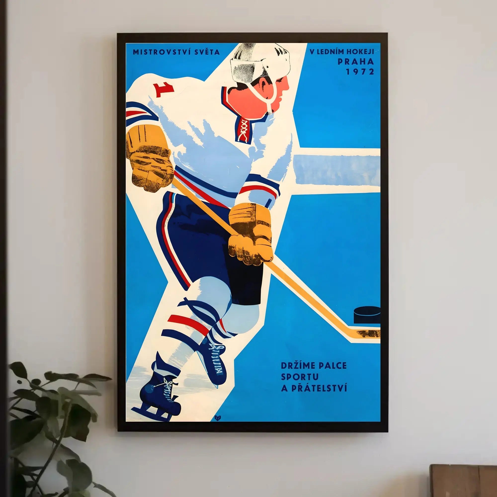 Ice Hockey Action 1972 Sports Poster PosterGoat