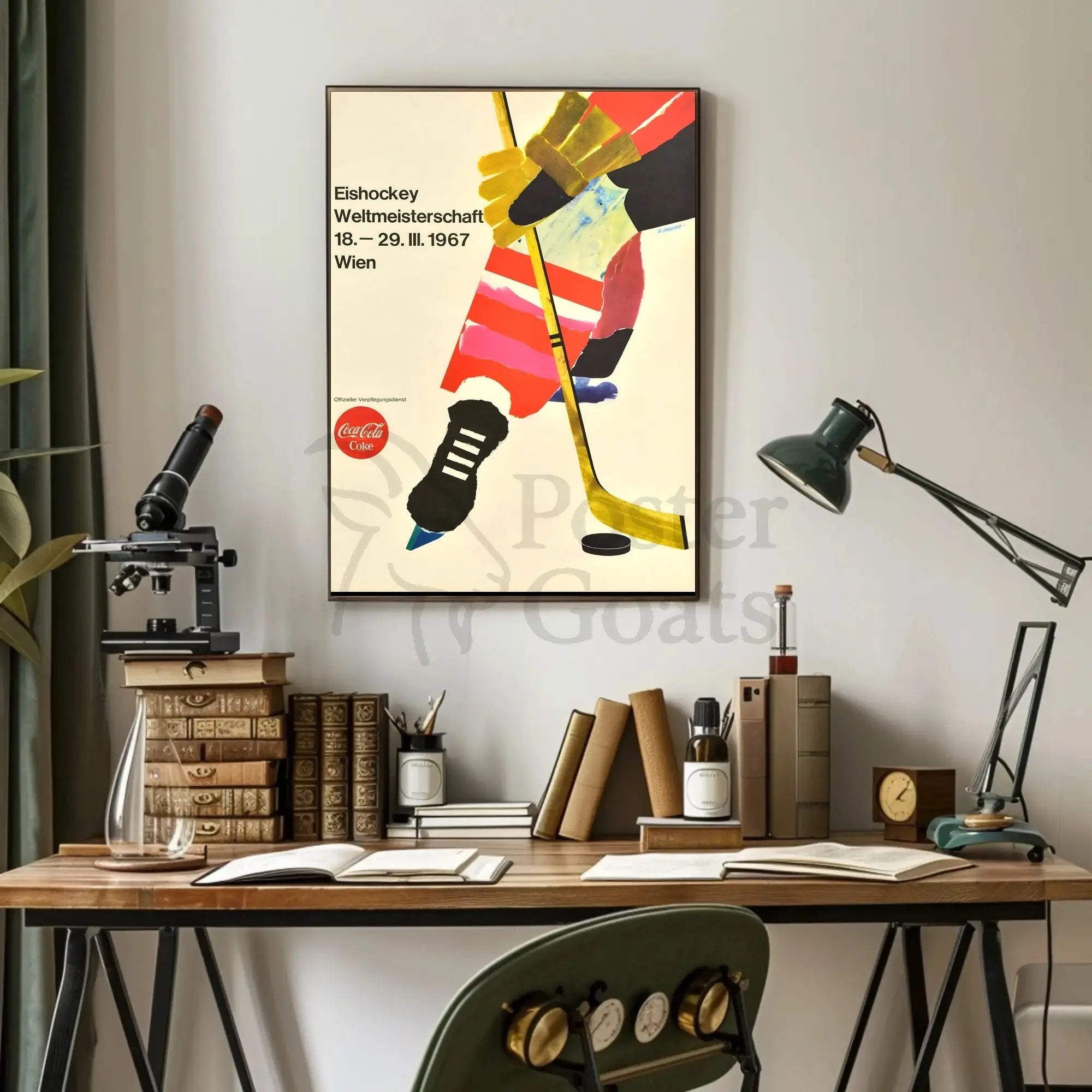 Ice Hockey Championship 1967 Artistic Sports Poster PosterGoat