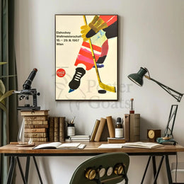 Ice Hockey Championship 1967 Artistic Sports Poster PosterGoat