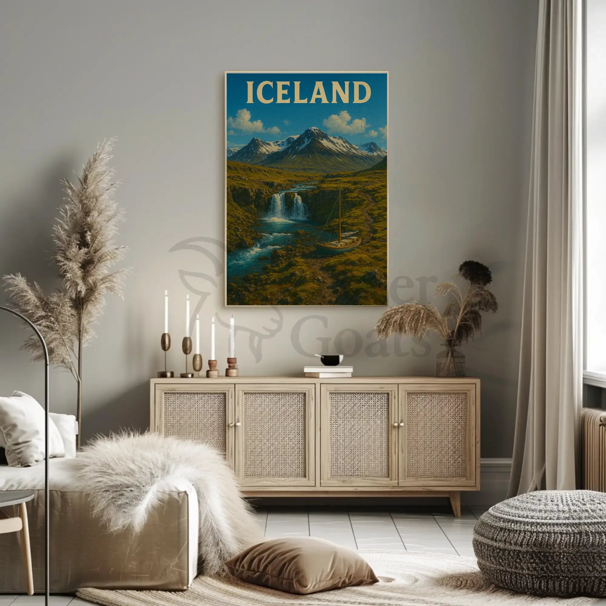 Iceland Landscape Adventure Vintage Travel Poster PosterGoat