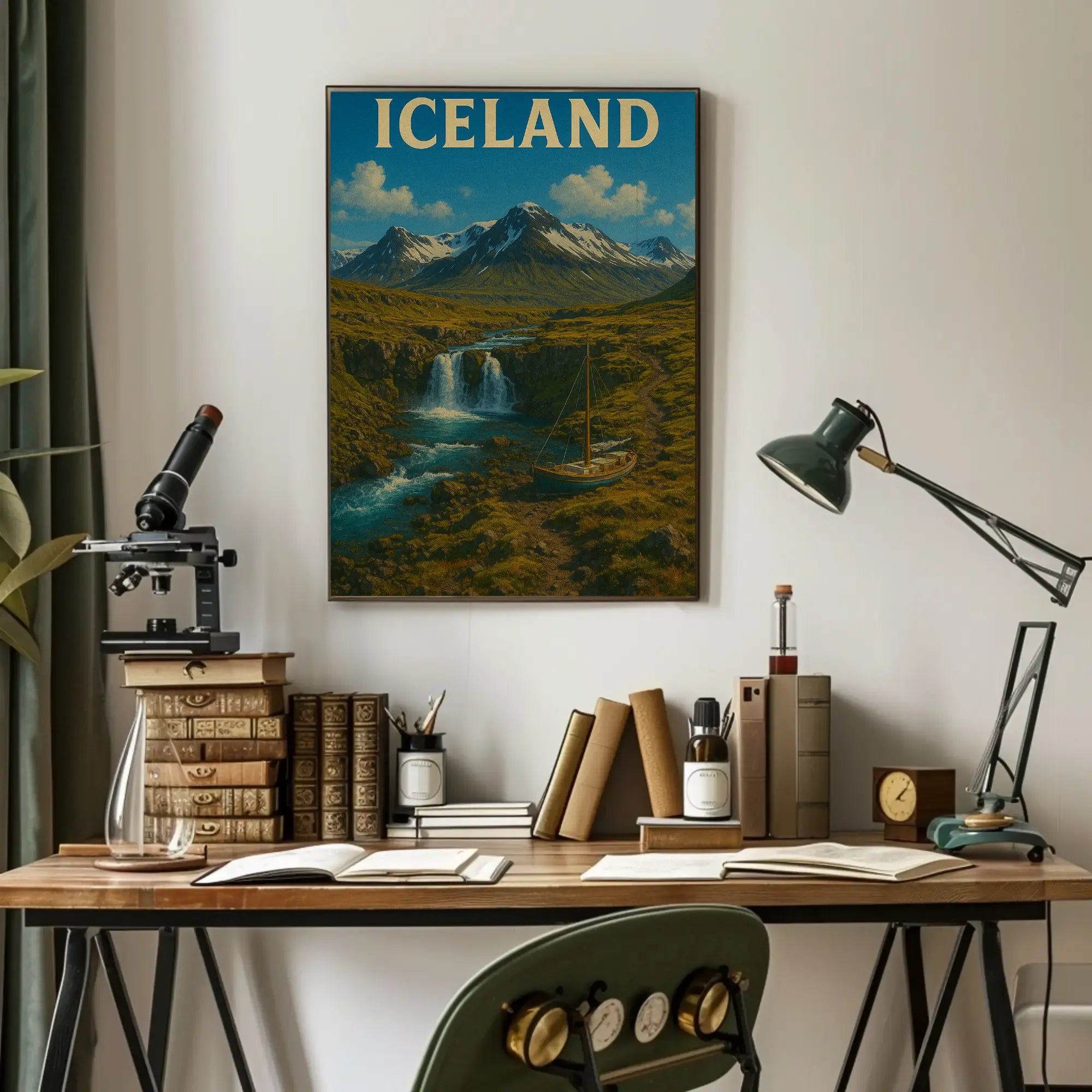 Iceland Landscape Adventure Vintage Travel Poster PosterGoat
