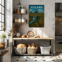 Iceland Landscape Adventure Vintage Travel Poster PosterGoat