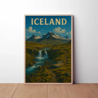 Iceland Landscape Adventure Vintage Travel Poster PosterGoat