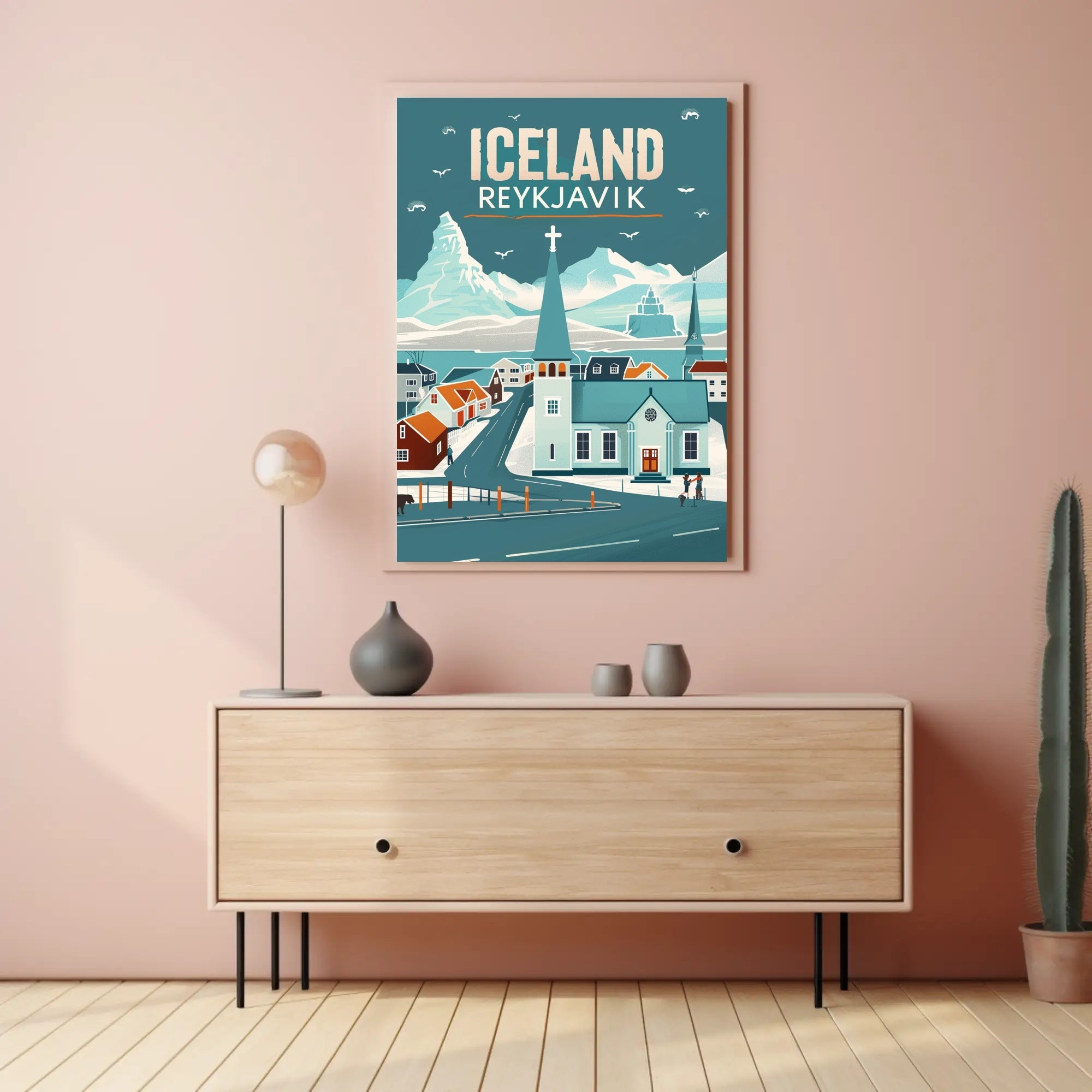 Icelandic Winter Wonderland: Reykjavik Vintage Travel Poster PosterGoat