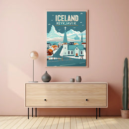 Icelandic Winter Wonderland: Reykjavik Vintage Travel Poster PosterGoat