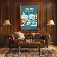 Icelandic Winter Wonderland: Reykjavik Vintage Travel Poster PosterGoat
