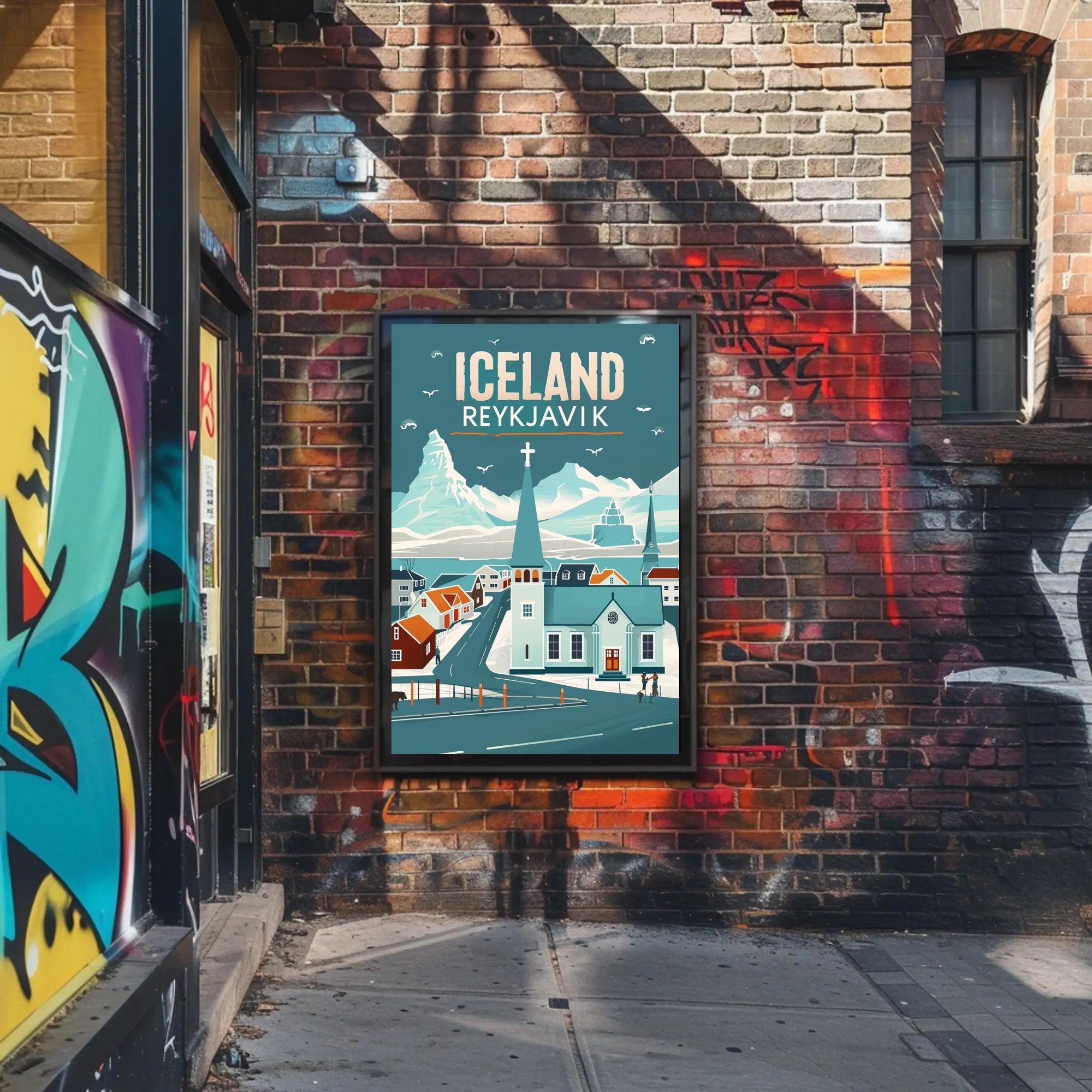 Icelandic Winter Wonderland: Reykjavik Vintage Travel Poster PosterGoat