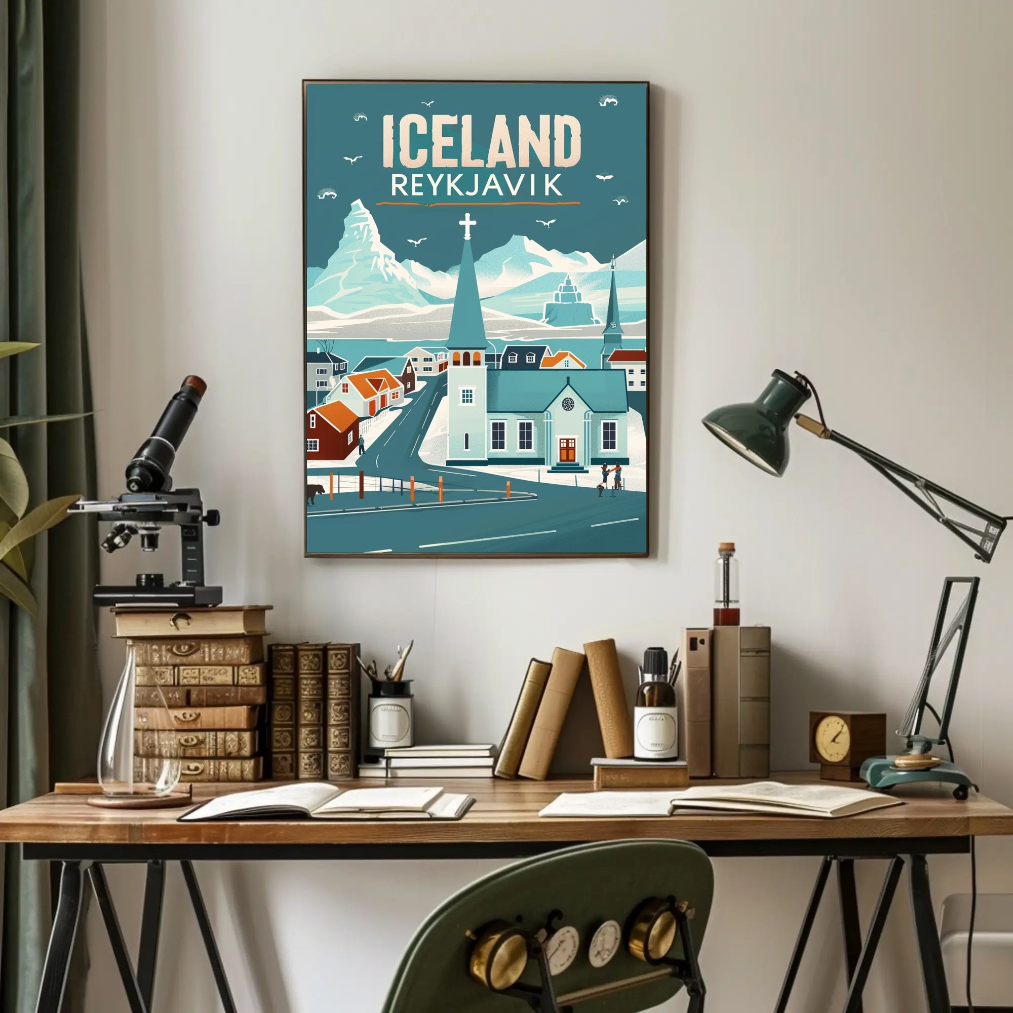 Icelandic Winter Wonderland: Reykjavik Vintage Travel Poster PosterGoat