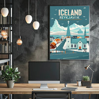 Icelandic Winter Wonderland: Reykjavik Vintage Travel Poster PosterGoat