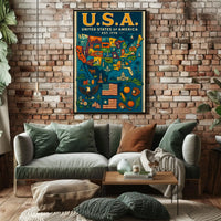 Iconic Americana Map: Celebrate Pride Cultural Heritage Poster PosterGoat