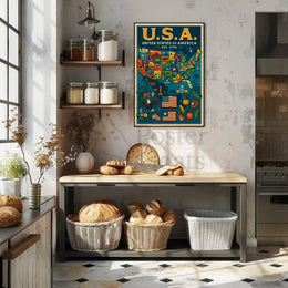 Iconic Americana Map: Celebrate Pride Cultural Heritage Poster PosterGoat