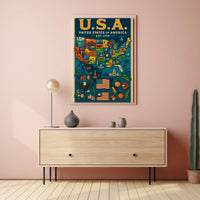 Iconic Americana Map: Celebrate Pride Cultural Heritage Poster PosterGoat