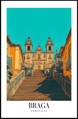 Iconic Braga Staircase Architectural Travel Poster PosterGoat