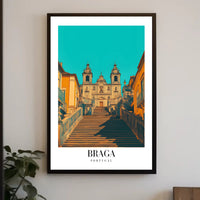 Iconic Braga Staircase Architectural Travel Poster PosterGoat
