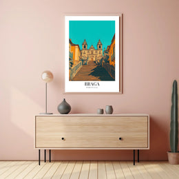 Iconic Braga Staircase Architectural Travel Poster PosterGoat