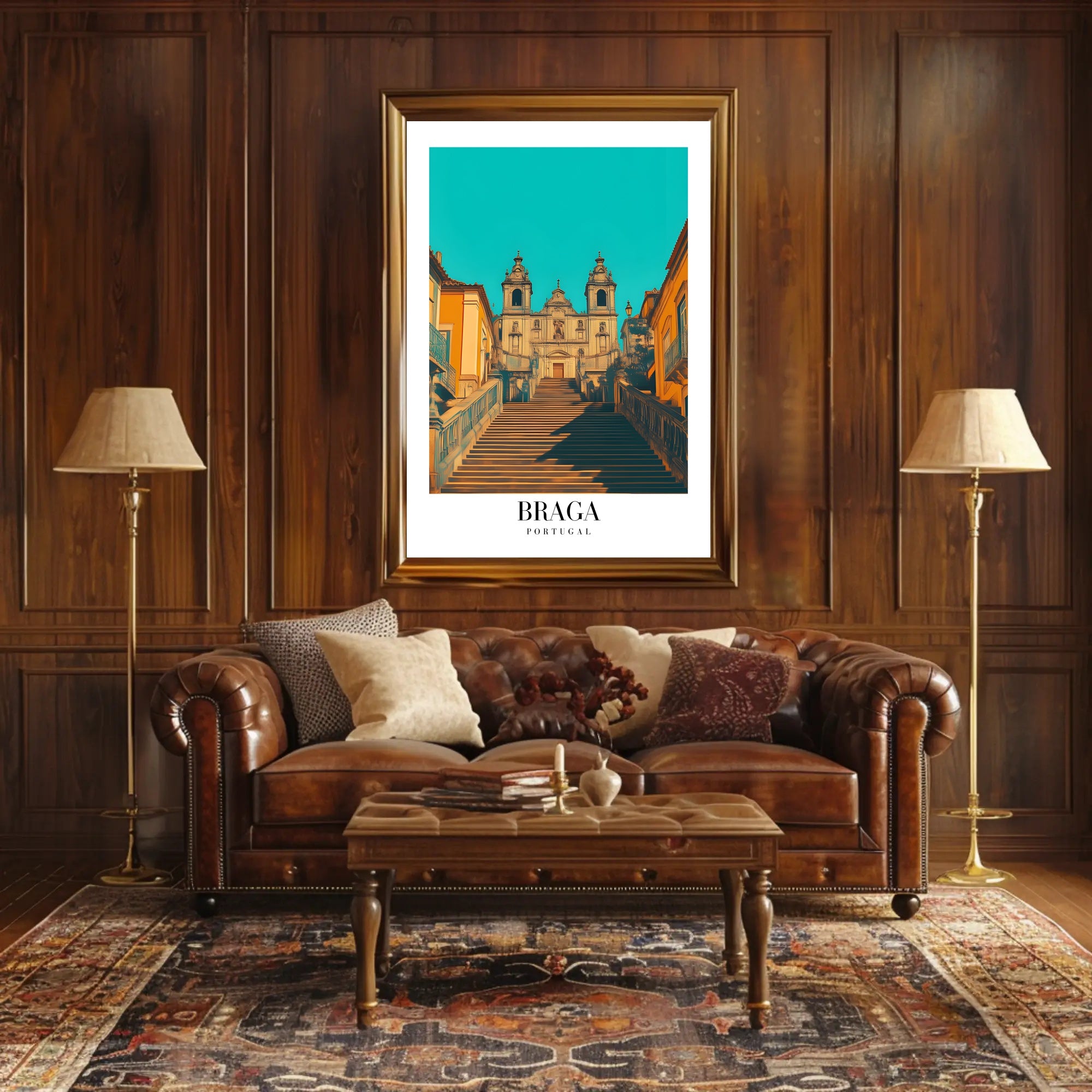 Iconic Braga Staircase Architectural Travel Poster PosterGoat