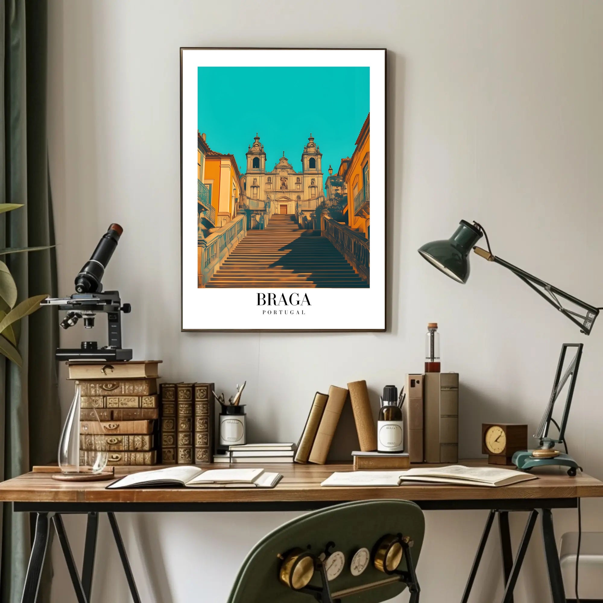 Iconic Braga Staircase Architectural Travel Poster PosterGoat