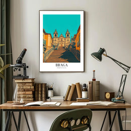 Iconic Braga Staircase Architectural Travel Poster PosterGoat