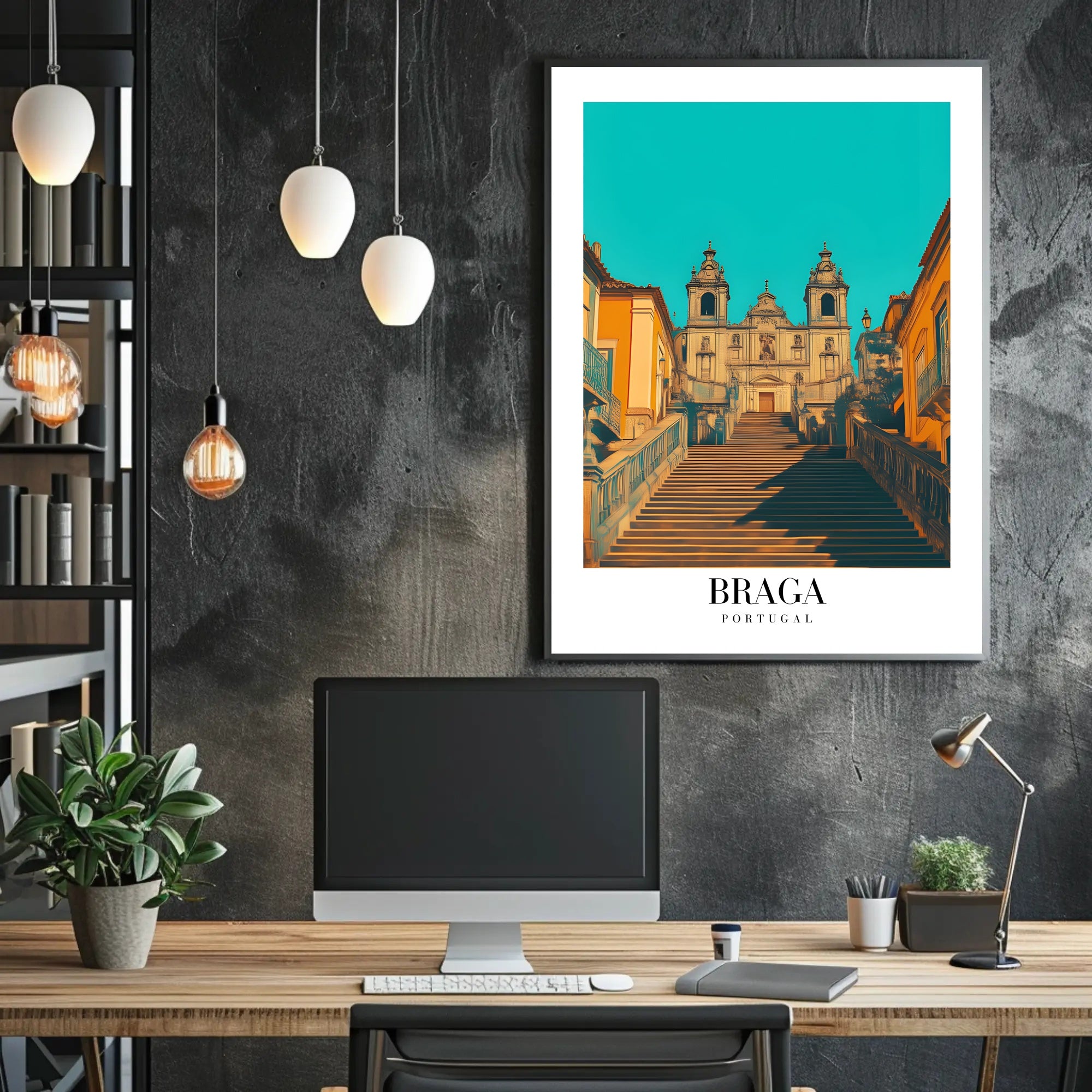 Iconic Braga Staircase Architectural Travel Poster PosterGoat