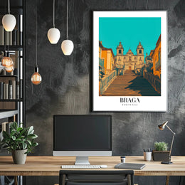 Iconic Braga Staircase Architectural Travel Poster PosterGoat