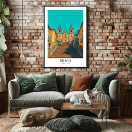 Iconic Braga Staircase Architectural Travel Poster PosterGoat