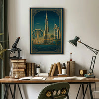 Iconic Dubai Landmarks Wall Art Print PosterGoat