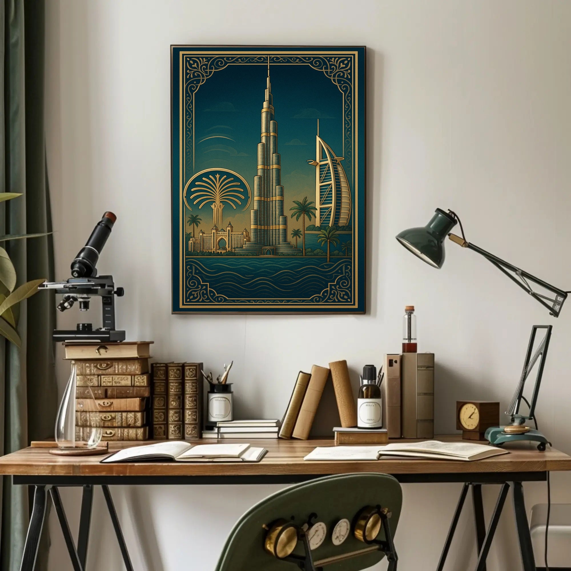 Iconic Dubai Landmarks Wall Art Print PosterGoat