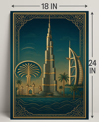 Iconic Dubai Landmarks Wall Art Print PosterGoat