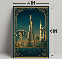 Iconic Dubai Landmarks Wall Art Print PosterGoat