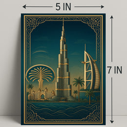 Iconic Dubai Landmarks Wall Art Print PosterGoat