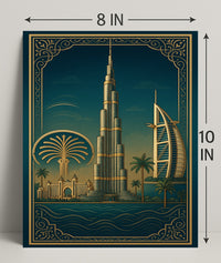 Iconic Dubai Landmarks Wall Art Print PosterGoat