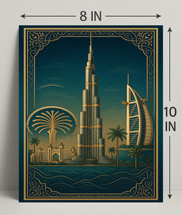 Iconic Dubai Landmarks Wall Art Print PosterGoat