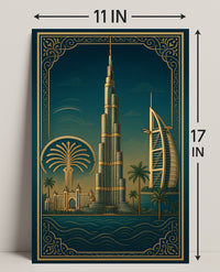 Iconic Dubai Landmarks Wall Art Print PosterGoat