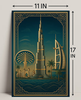 Iconic Dubai Landmarks Wall Art Print PosterGoat