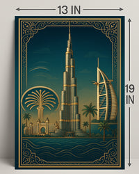Iconic Dubai Landmarks Wall Art Print PosterGoat
