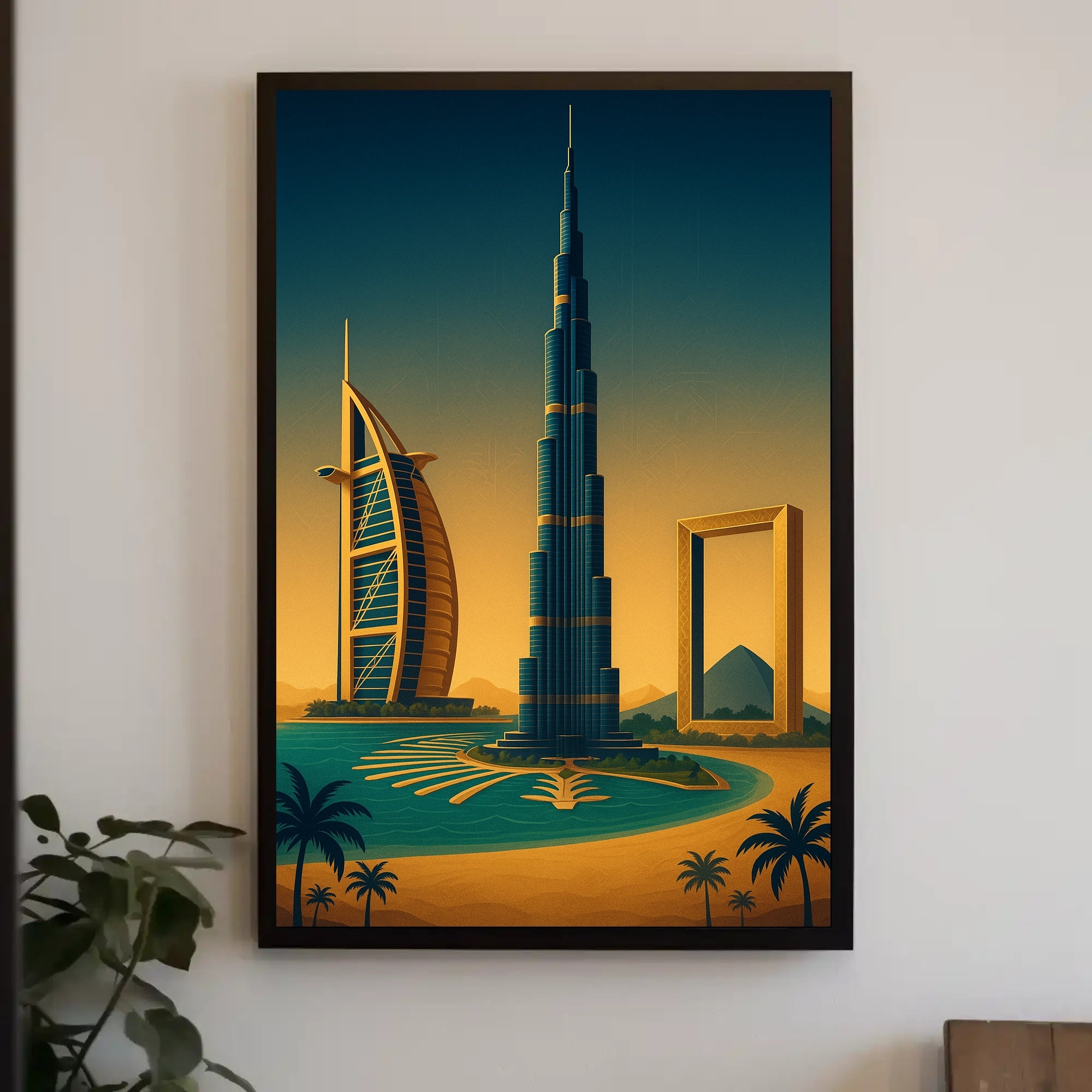 Iconic Dubai Landmarks Wall Art Print PosterGoat