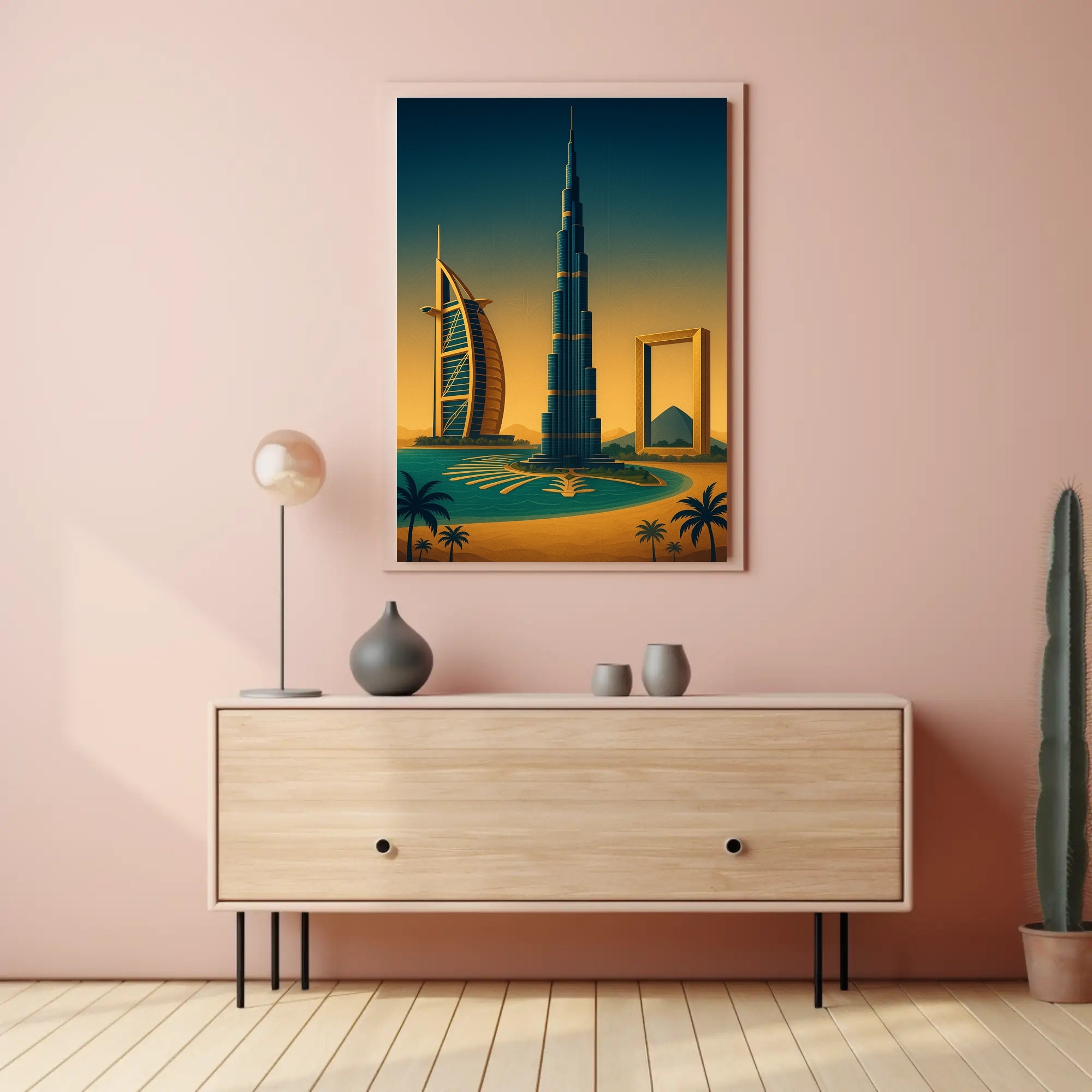 Iconic Dubai Landmarks Wall Art Print PosterGoat