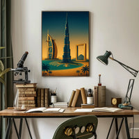 Iconic Dubai Landmarks Wall Art Print PosterGoat