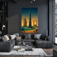 Iconic Dubai Landmarks Wall Art Print PosterGoat