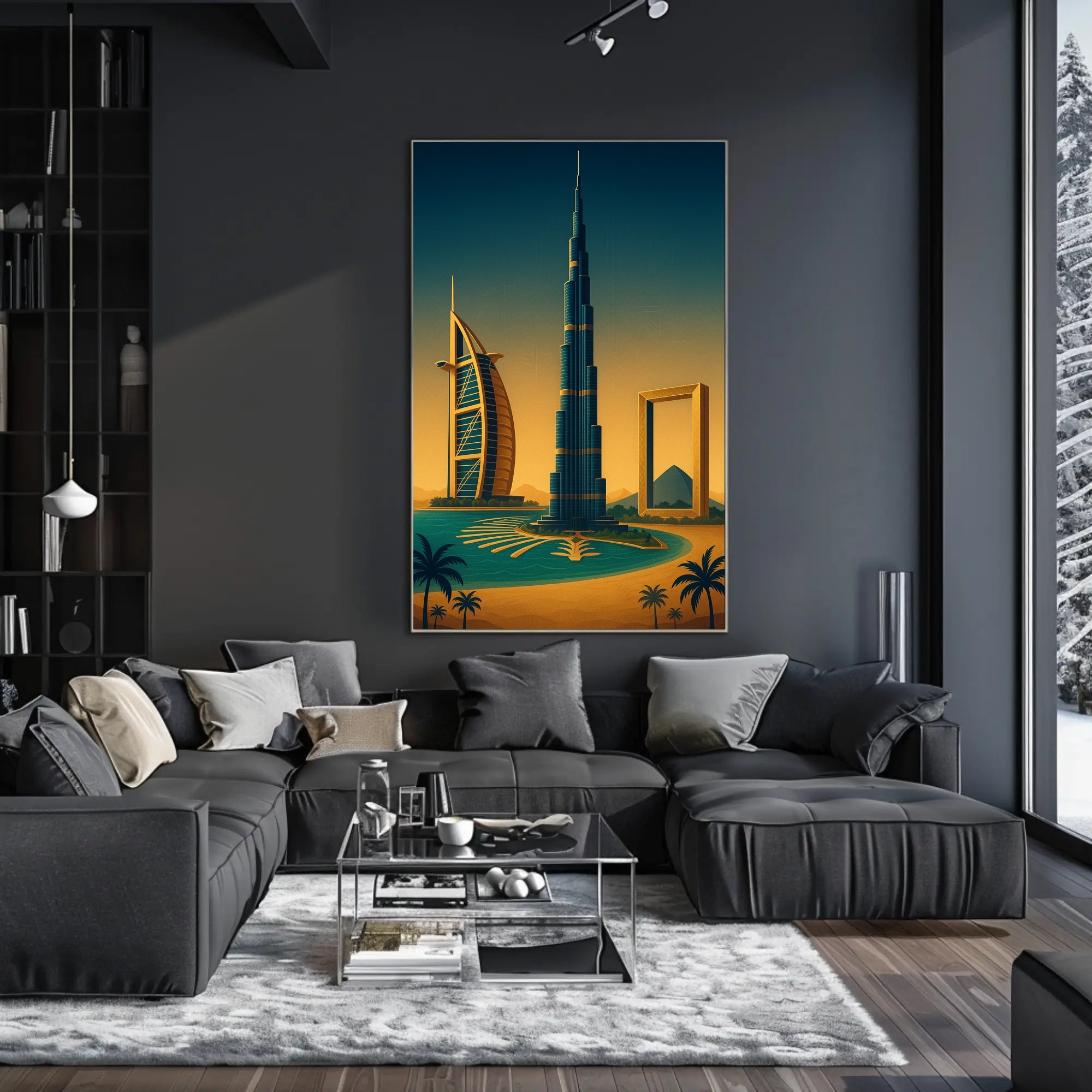 Iconic Dubai Landmarks Wall Art Print PosterGoat