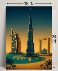 Iconic Dubai Landmarks Wall Art Print PosterGoat