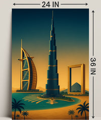 Iconic Dubai Landmarks Wall Art Print PosterGoat