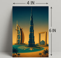 Iconic Dubai Landmarks Wall Art Print PosterGoat