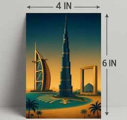 Iconic Dubai Landmarks Wall Art Print PosterGoat