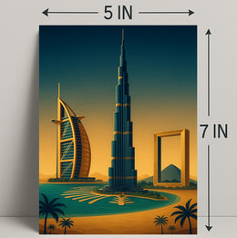 Iconic Dubai Landmarks Wall Art Print PosterGoat